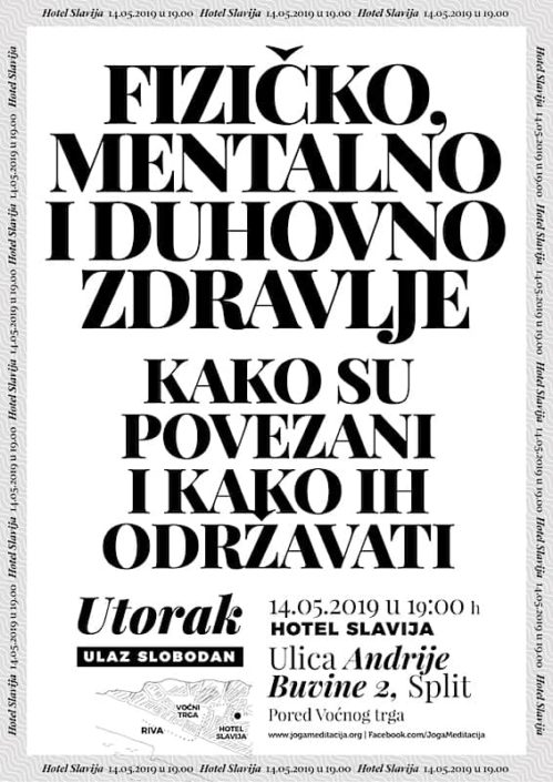 Fizičko, mentalno i duhovno zdravlje kako su povezani i kako ih održavati 14.05.2019