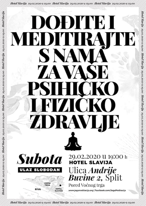 Dođite i meditirajte s nama za vaše psihičko i fizičko zdravlje